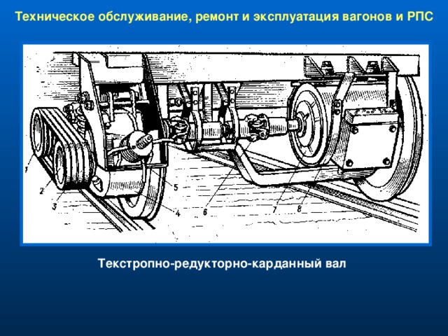 Техническое обслуживание, ремонт и эксплуатация вагонов и РПС Текстропно-редукторно-карданный вал