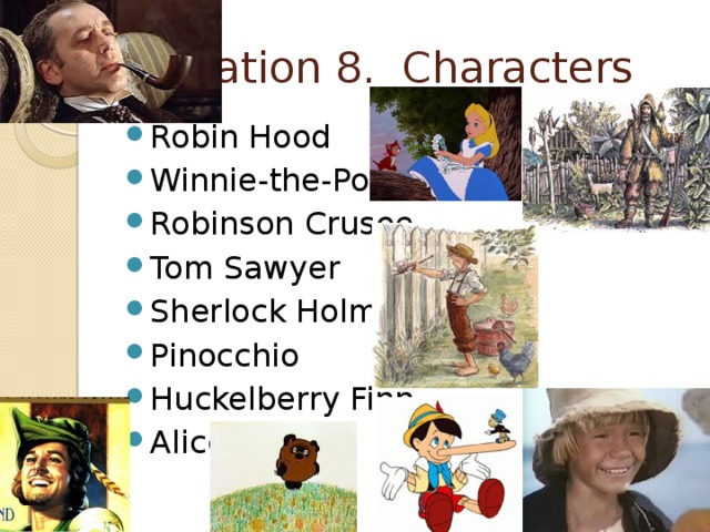 Station 8. Characters