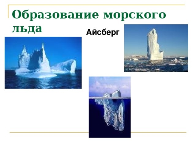 Образование морского льда Айсберг