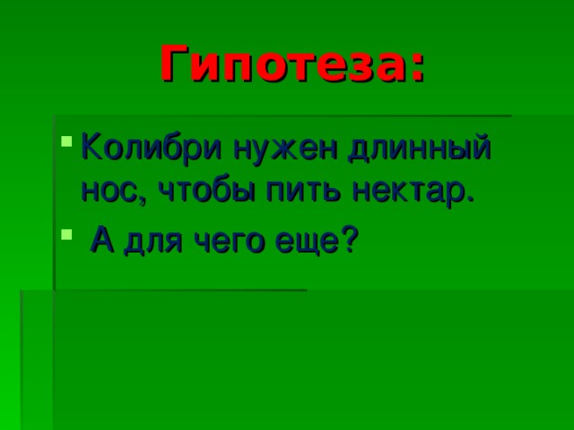 Гипотеза: