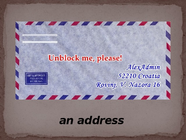 an address