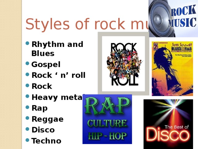 Styles of rock music