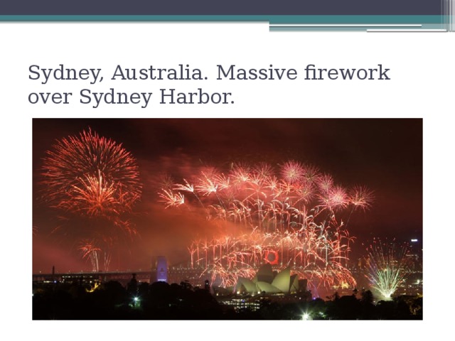 Sydney, Australia. Massive firework over Sydney Harbor.