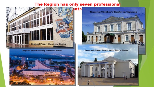 The Region has only seven professional theatres.