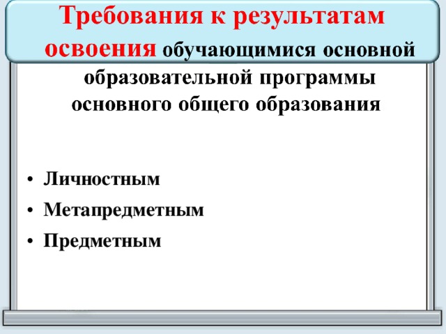 Личностным Метапредметным Предметным