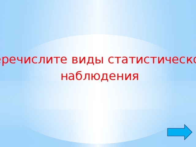 Перечислите виды статистического наблюдения