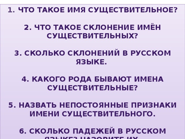 Что такое имя существительное?