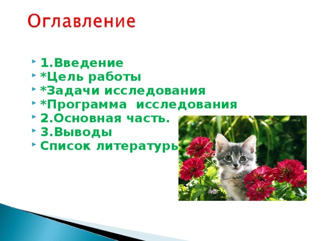 1.Введение *Цель работы *Задачи исследования *Программа исследования 2.Основная часть. 3.Выводы Список литературы.