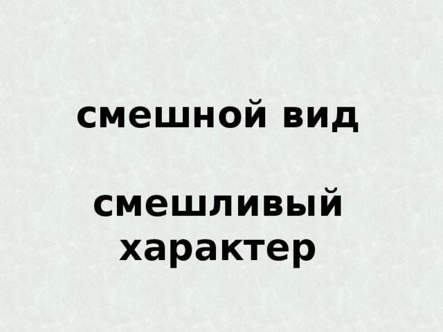 смешной вид   смешливый характер