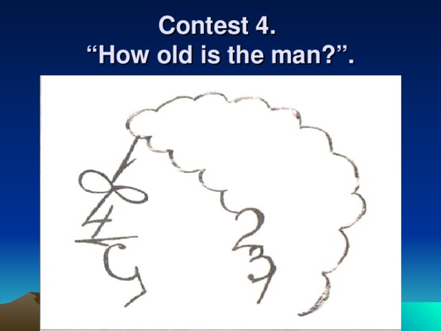 Contest 4.  “How old is the man?”.