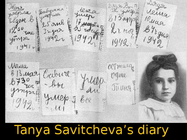 Tanya Savitcheva’s diary