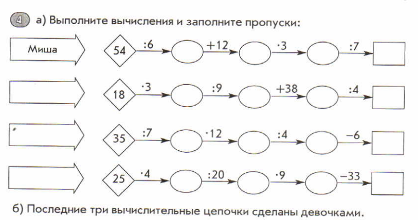 Цепочки 4 класс