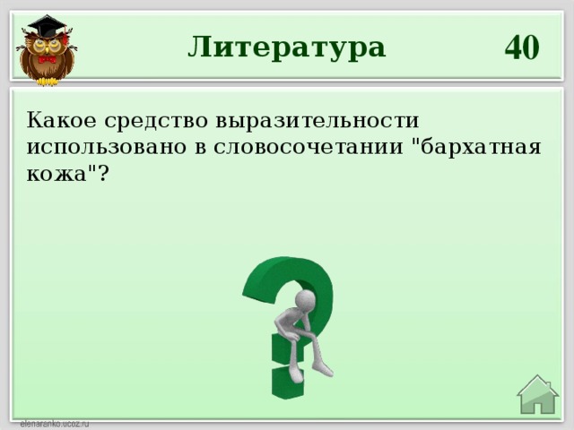 40 Литература Какое средство выразительности использовано в словосочетании 