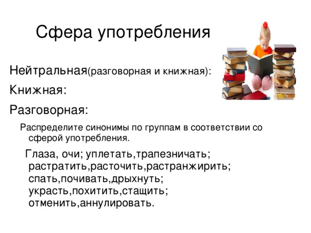 Сфера употребления