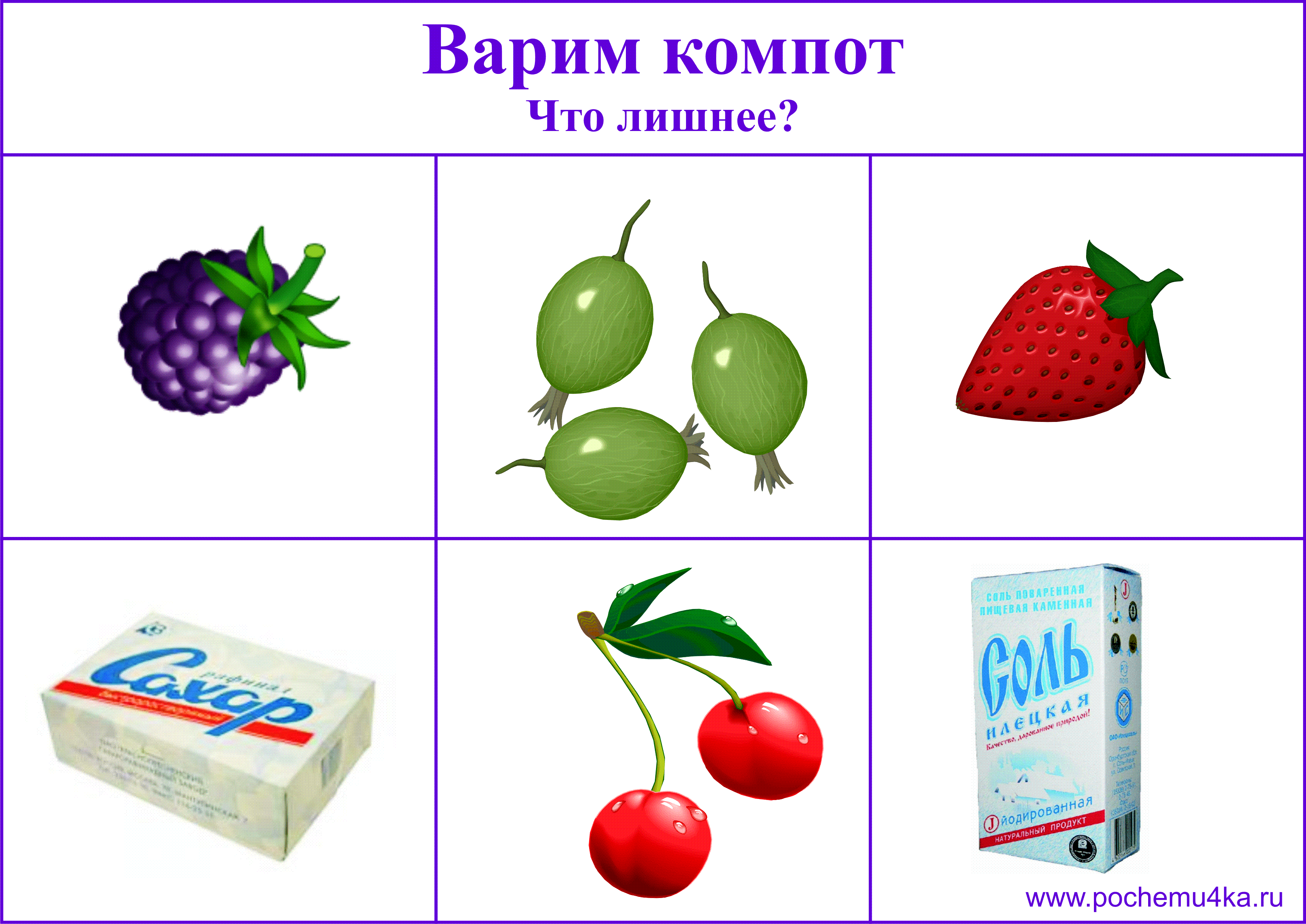 Четвертый лишний продукты питания