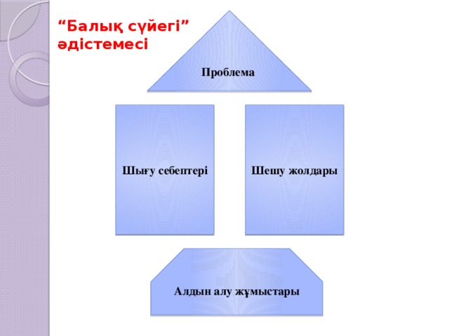 Проблема “ Балық сүйегі” әдістемесі Шығу себептері Шешу жолдары Алдын алу жұмыстары