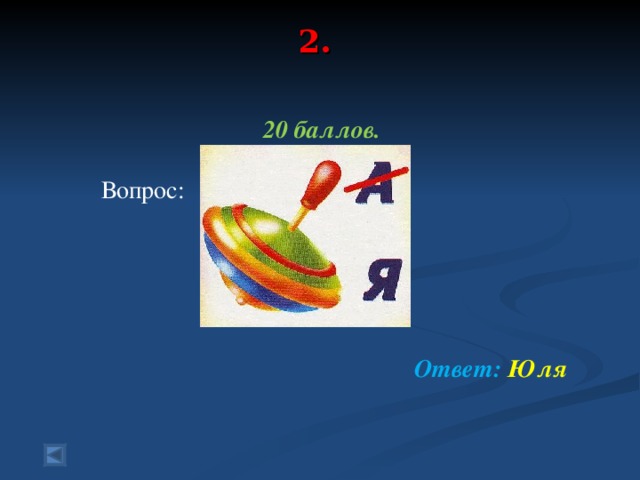 2.   20 баллов.   Вопрос:      Ответ: Юля