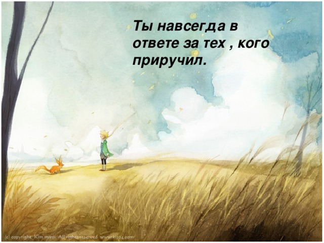 Ты навсегда в ответе за тех , кого приручил. Ты навсегда в ответе за тех , кого приручил