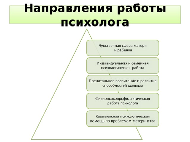 Направления работы психолога