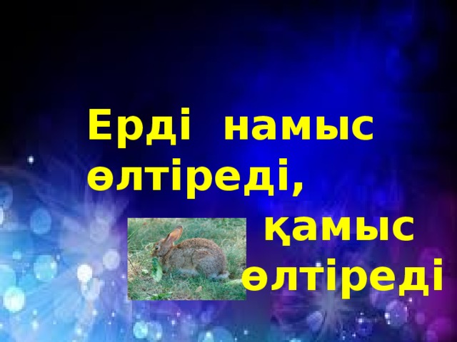 Ерді намыс өлтіреді,  қамыс өлтіреді