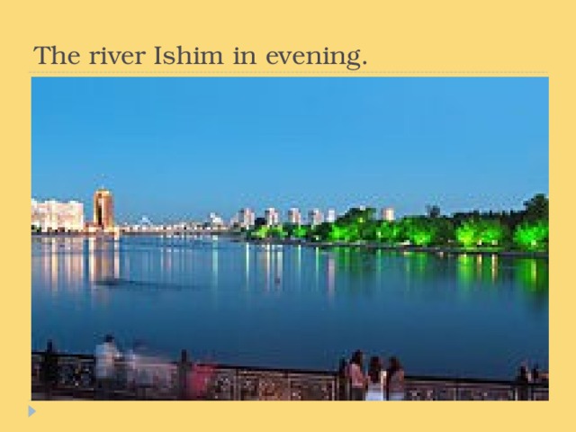 The river Ishim in evening.