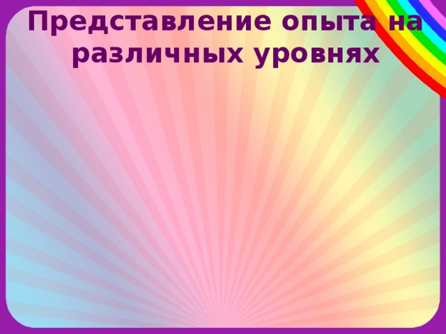 Представление опыта на различных уровнях