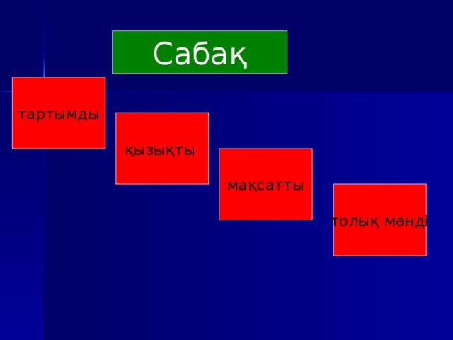 Саба қ тартымды қызықты мақсатты толық мәнді