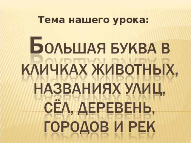 Тема нашего урока: