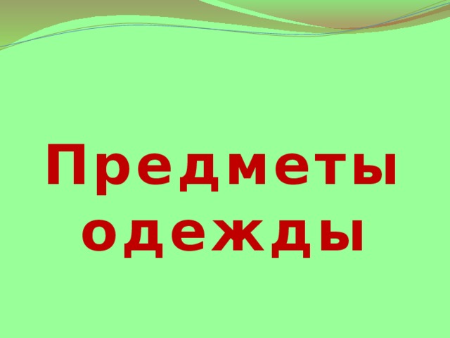 Предметы одежды