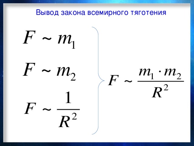 Вывод закона всемирного тяготения