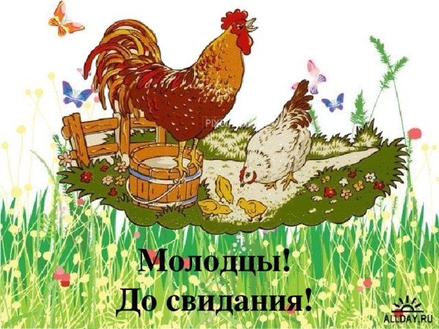 Молодцы!  До свидания!