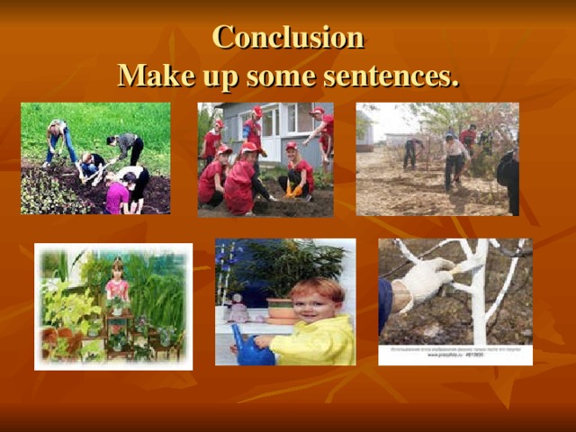 Conclusion  Make up some sentences.