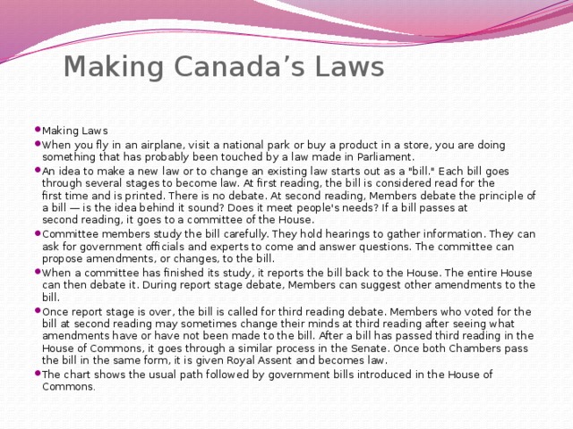 Making Canada’s Laws