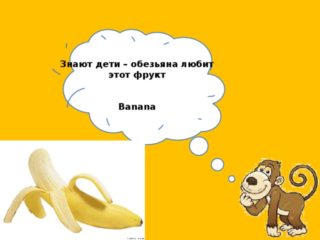 Знают дети – обезьяна любит этот фрукт   Banana