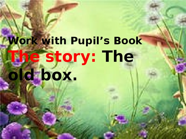 Work with Pupil’s Book The story: The old box.