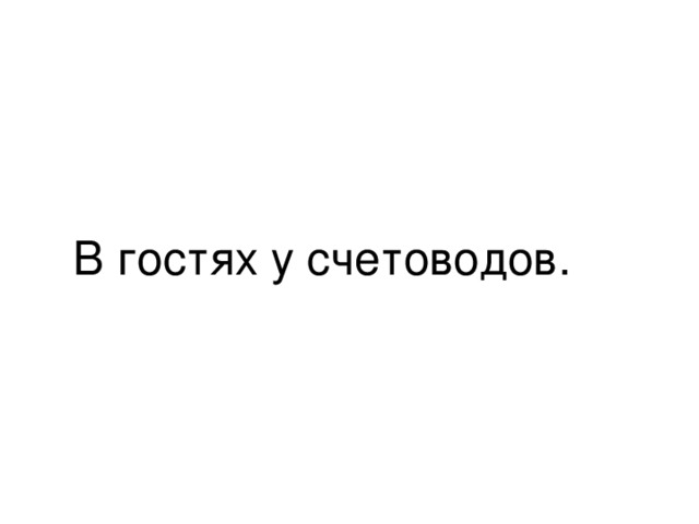 В гостях у счетоводов.