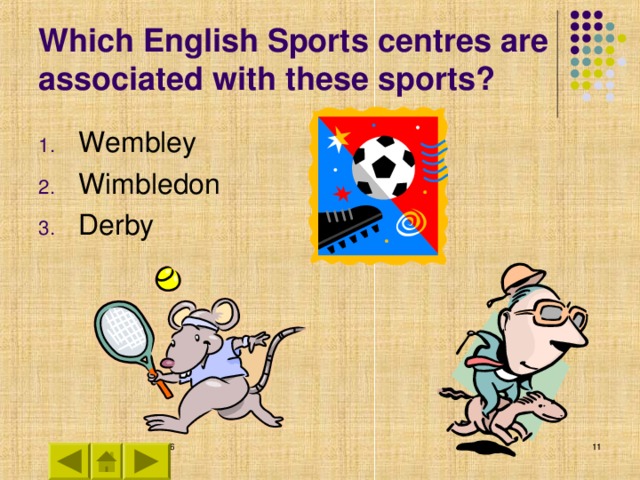 Which English Sports centres are  associated with these sports?
