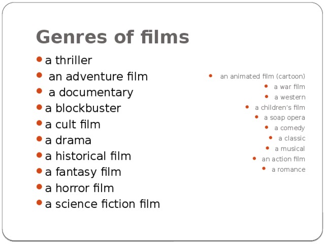 Genres of films