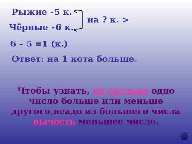 Какое число больше на 9 чем 47. Чтобы узнать на сколько одно число больше или меньше. Как узнать на сколько одно число больше или меньше другого. Из большего числа вычесть меньшее. Вычитание из меньшего числа большего.