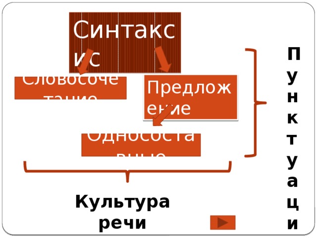 Синтаксис Пунктуация Предложение Словосочетание Односоставные Культура речи