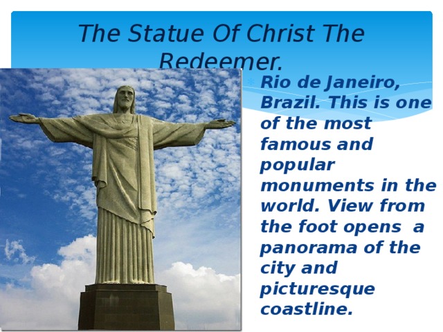 The Statue Of Christ The Redeemer.