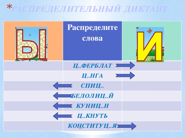 РАСПРЕДЕЛИТЕЛЬНЫЙ ДИКТАНТ