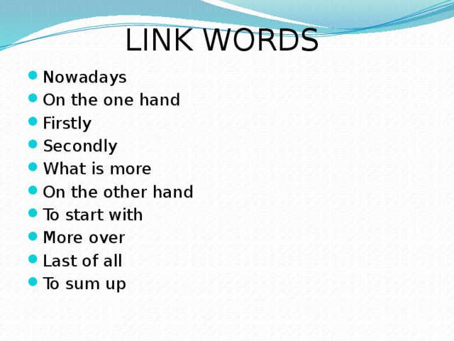 LINK WORDS
