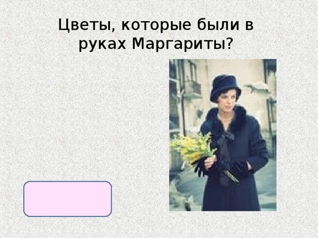 Цветы, которые были в руках Маргариты?  мимозы