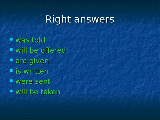 Right answers
