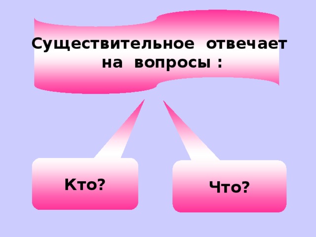 Существительное отвечает  на вопросы : Кто? Что?