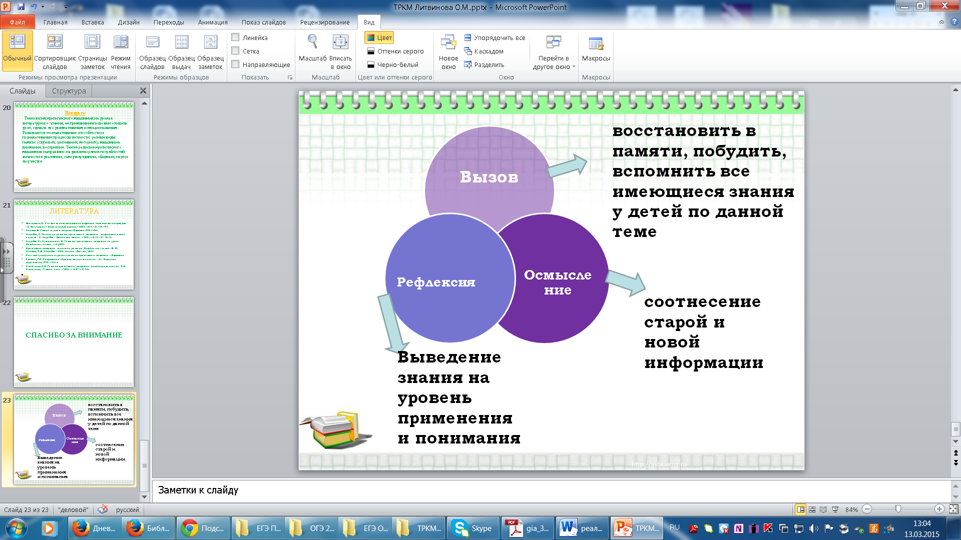 Разработка урока приложение. Технология развития критического мышления.