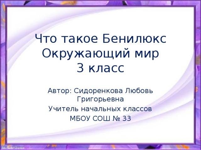 Что такое бенилюкс презентация 3 класс окружающий мир плешаков школа россии презентация