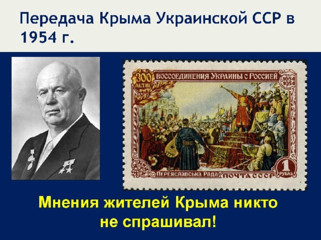 Передача Крыма Украинской ССР в 1954 г.