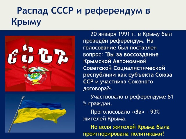 Распад СССР и референдум в Крыму
